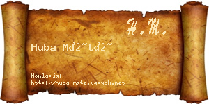 Huba Máté névjegykártya