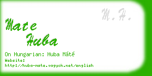 mate huba business card