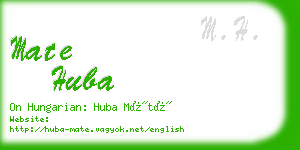 mate huba business card